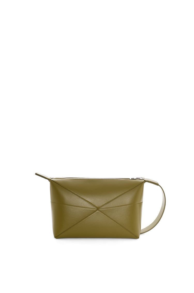 Puzzle Fold wash bag in shiny calfskin