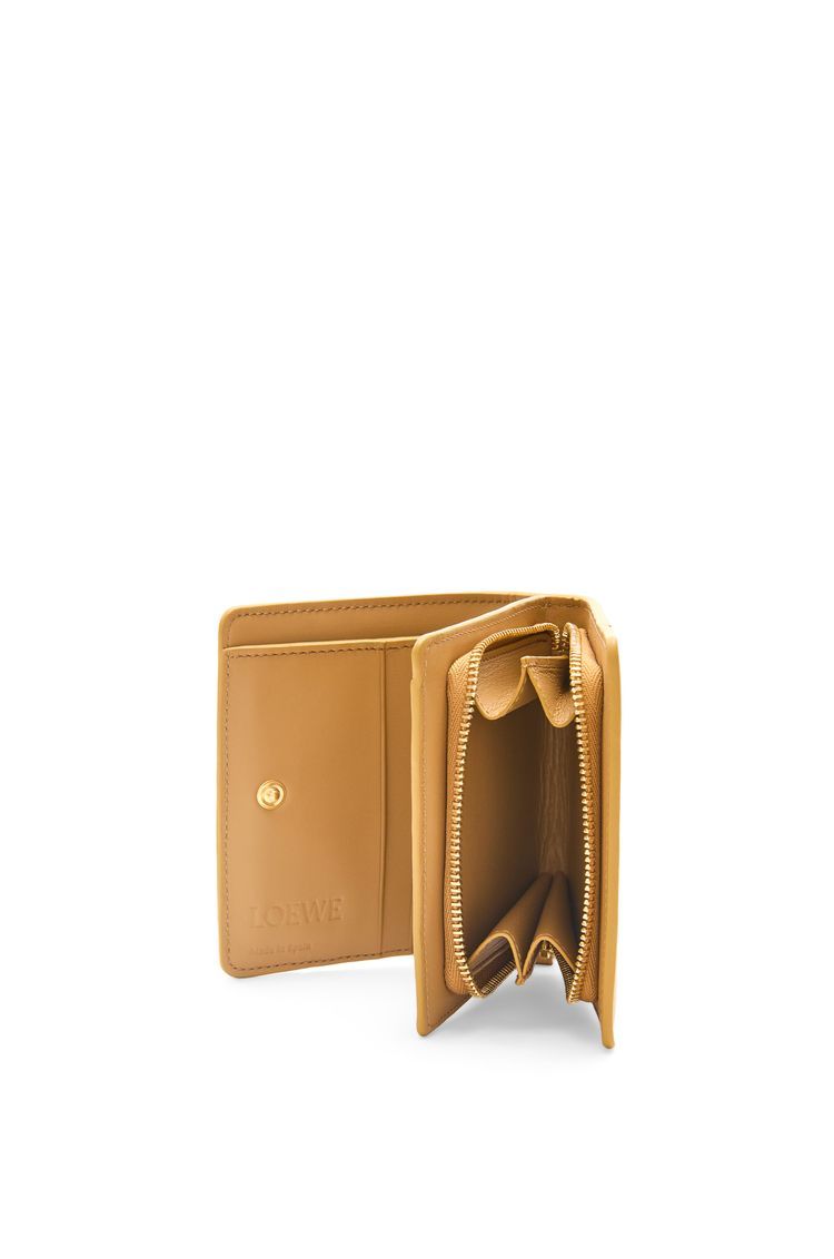 Puzzle compact zip wallet in classic calfskin