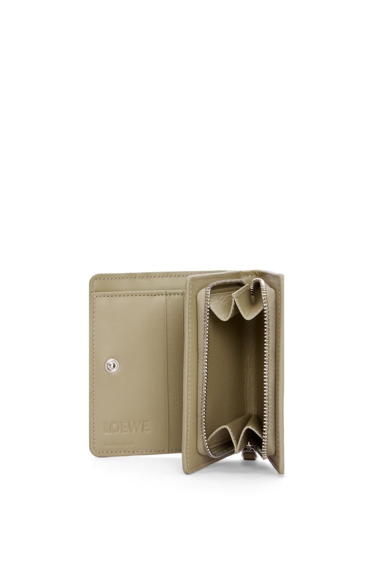 Puzzle compact zip wallet in classic calfskin