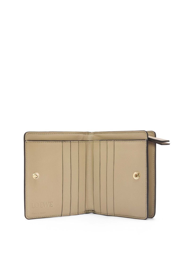 Puzzle compact zip wallet in classic calfskin