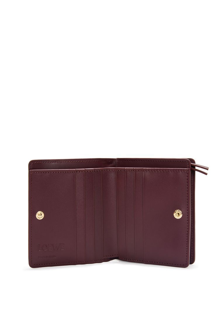 Puzzle compact zip wallet in classic calfskin
