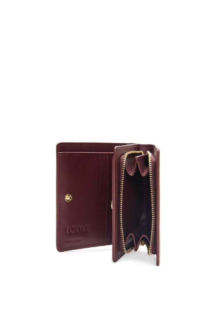 Puzzle compact zip wallet in classic calfskin