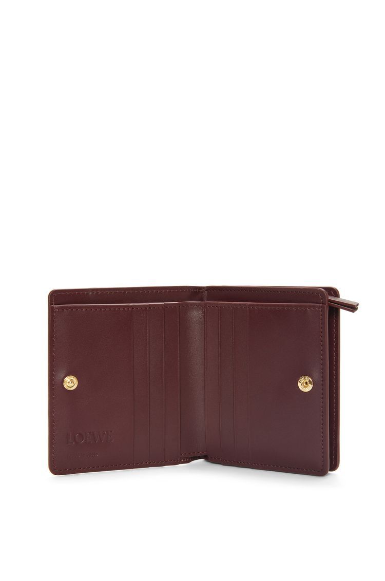 Puzzle compact zip wallet in classic calfskin