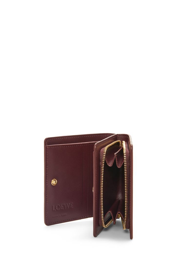 Puzzle compact zip wallet in classic calfskin