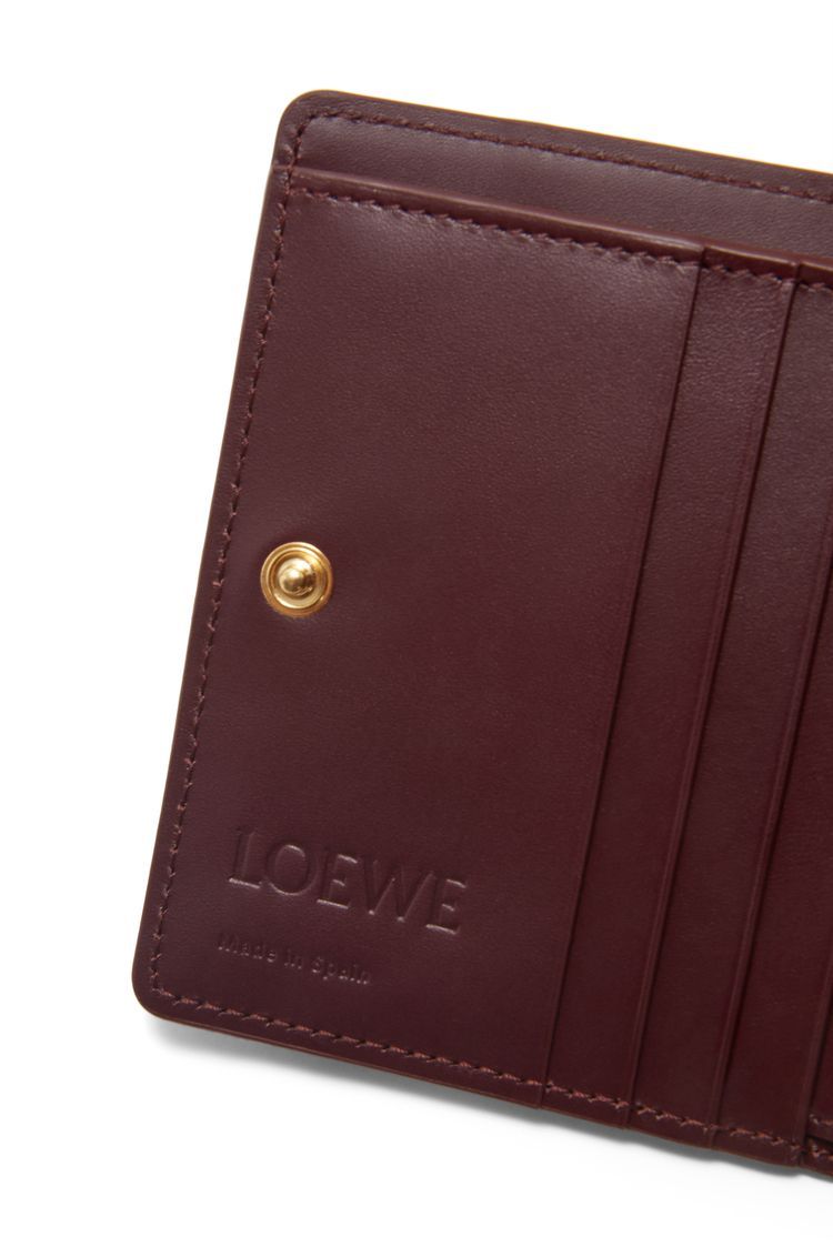 Puzzle compact zip wallet in classic calfskin