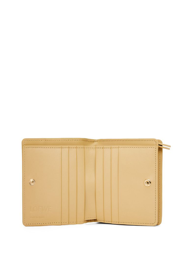 Puzzle compact zip wallet in classic calfskin