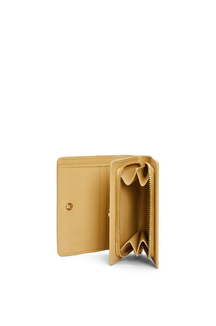 Puzzle compact zip wallet in classic calfskin