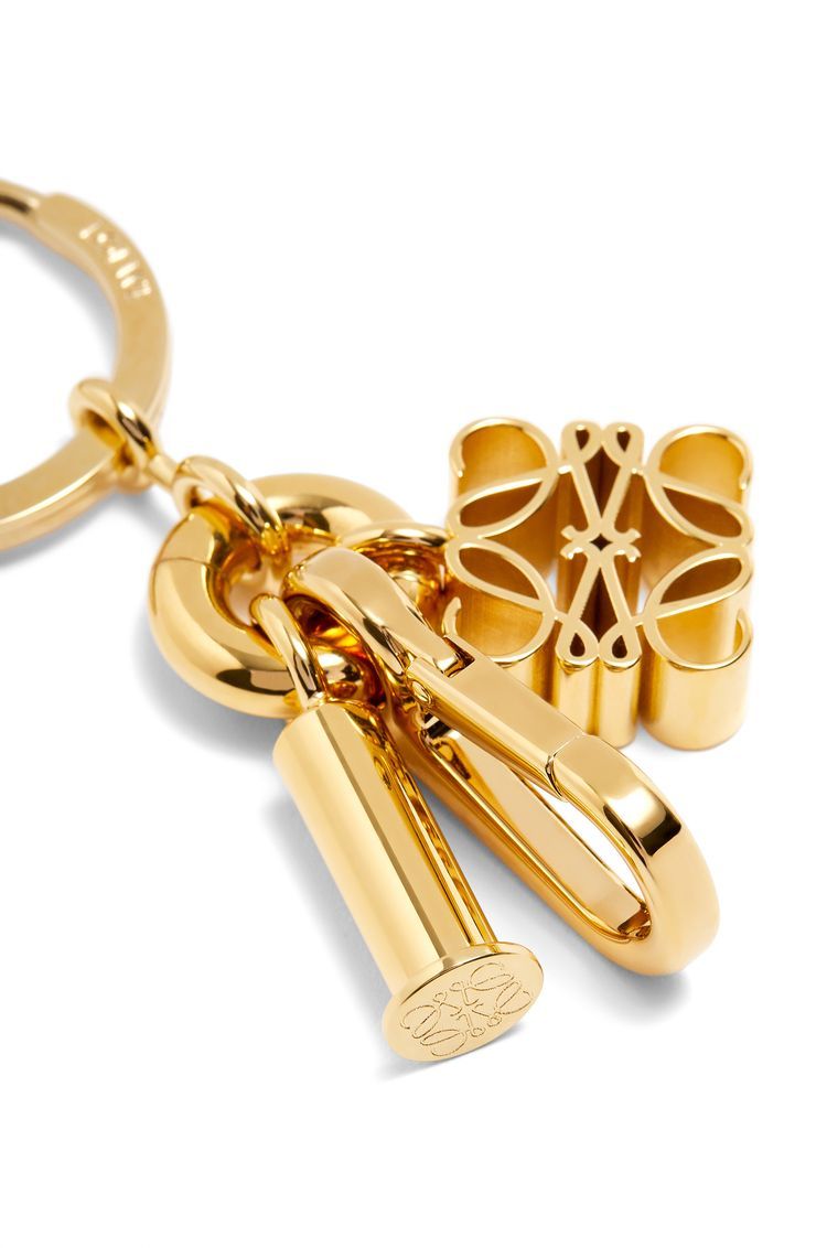 Anagram keyring in brass