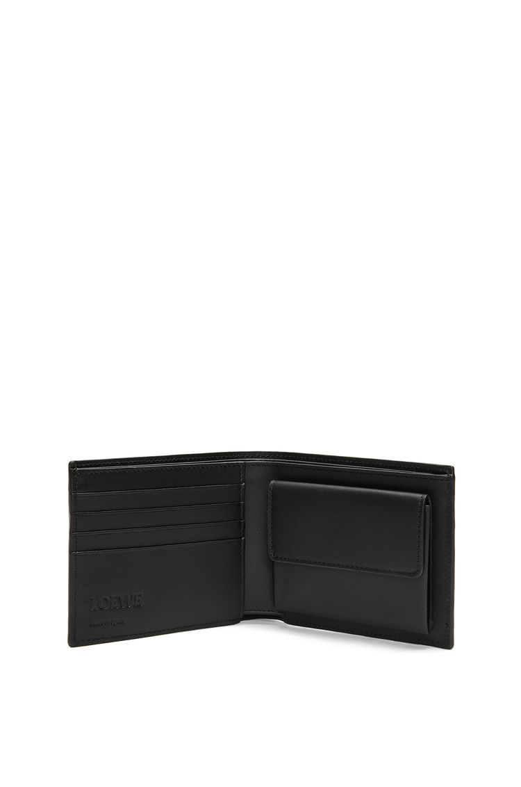 Bifold coin wallet in silk calfskin
