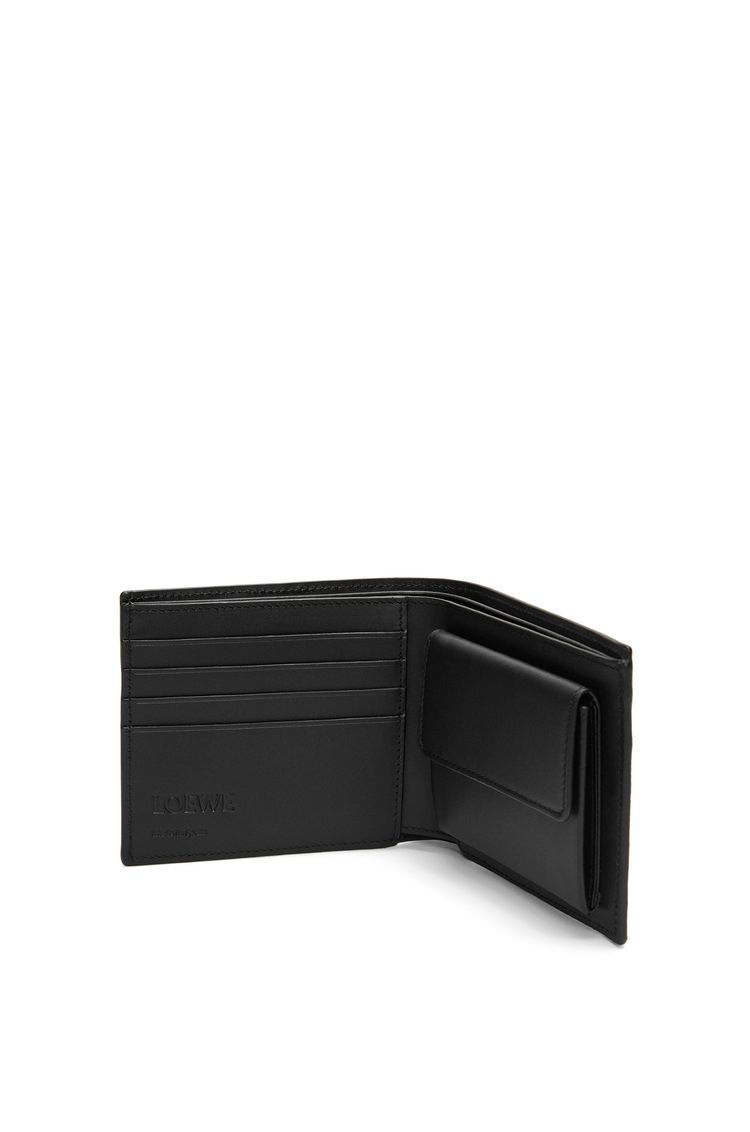 Bifold coin wallet in silk calfskin