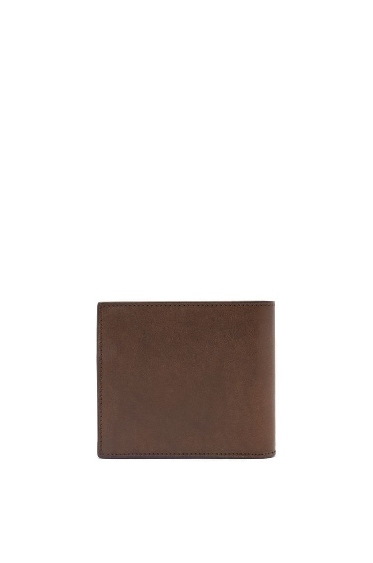 Bifold coin wallet in vegetable-tanned calfskin