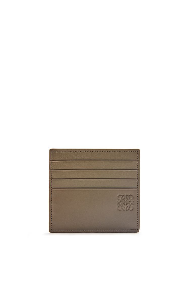Open plain cardholder in shiny calfskin