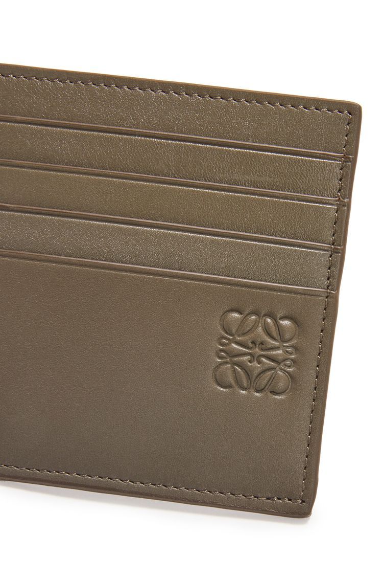 Open plain cardholder in shiny calfskin