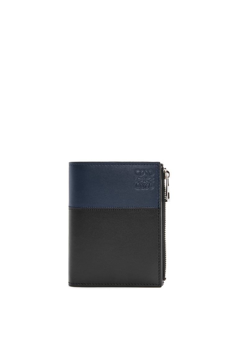 Slim compact wallet in shiny calfskin