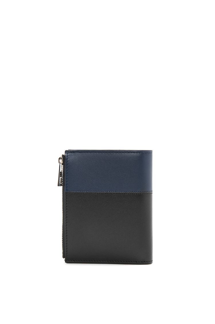 Slim compact wallet in shiny calfskin