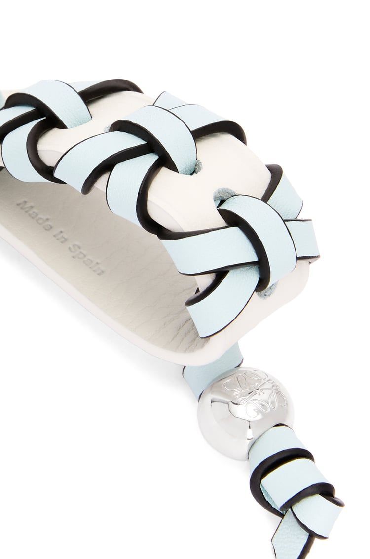 Cross braided keyring in classic calfskin