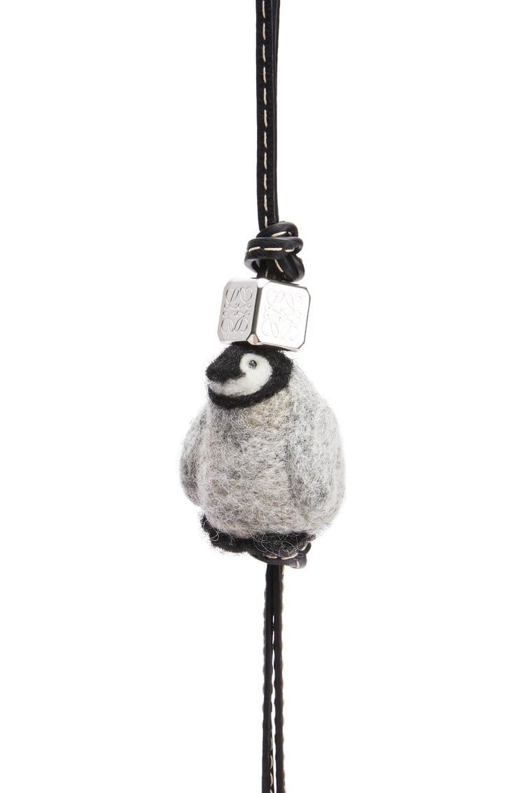 Baby Penguin Charm in felt and calfskin