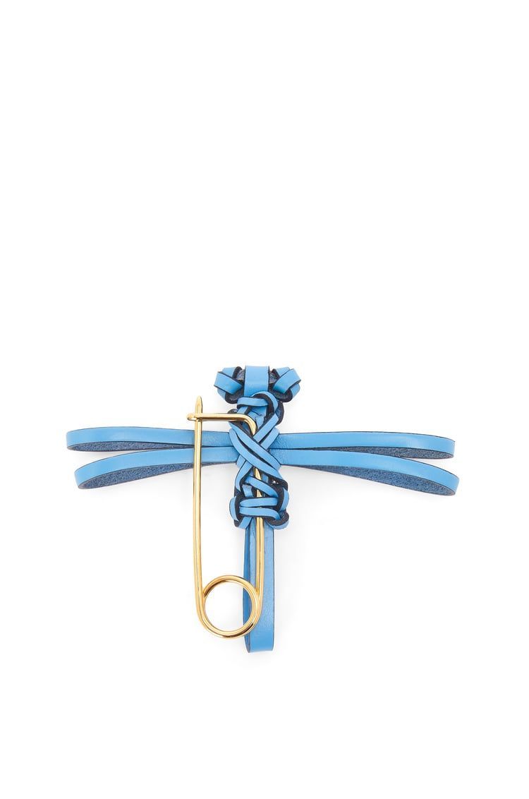 Dragonfly pin charm in calfskin