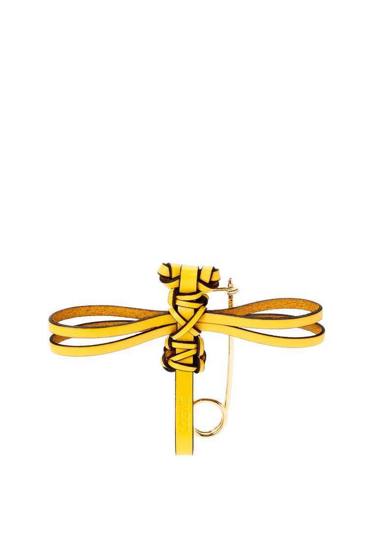 Dragonfly pin charm in calfskin