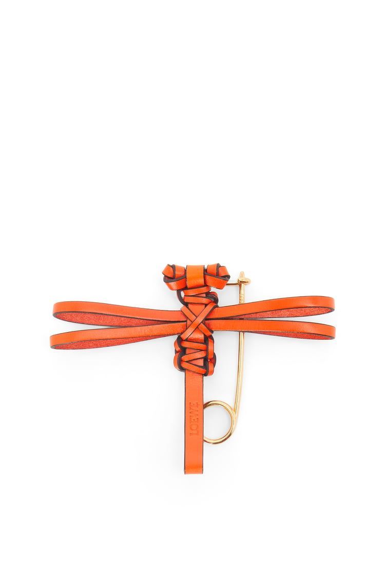 Dragonfly pin charm in calfskin