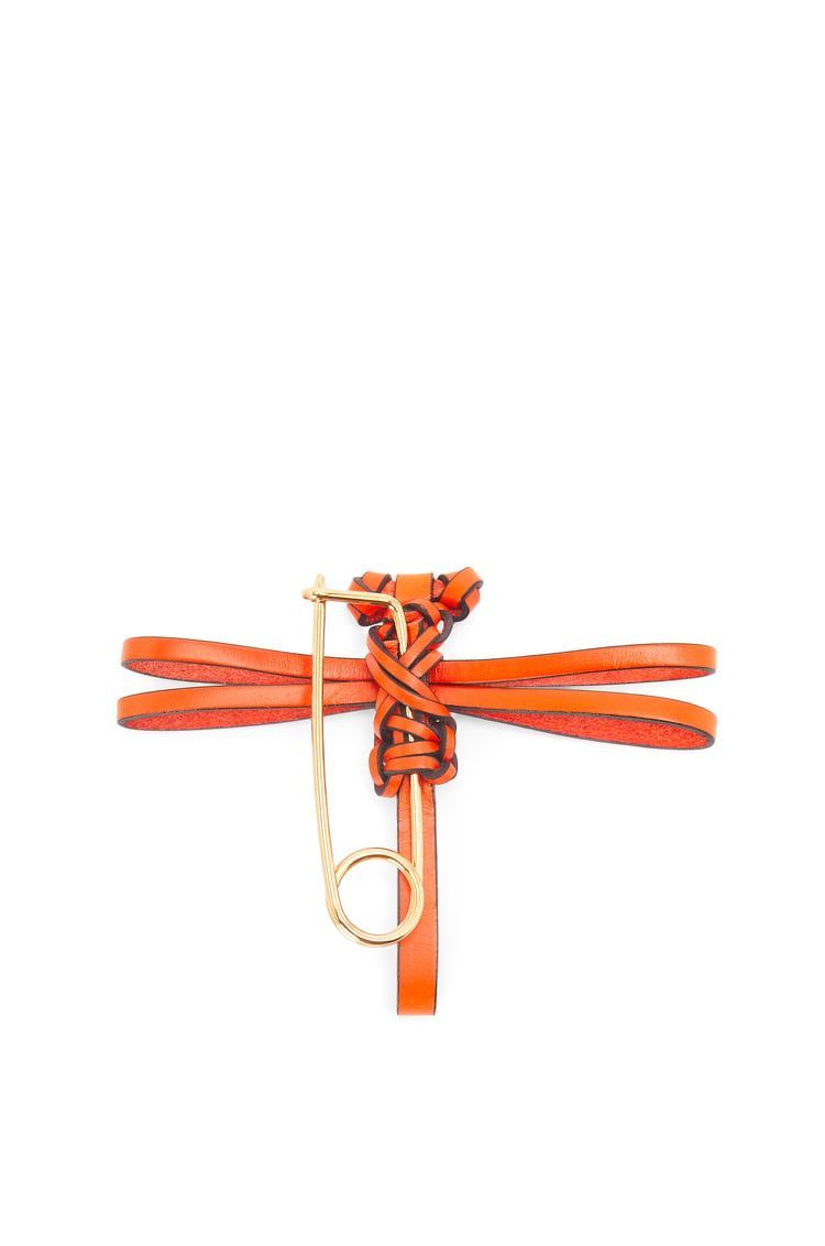 Dragonfly pin charm in calfskin
