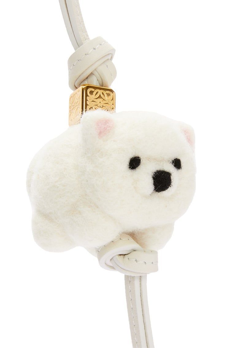 Chow chow charm in felt and calfskin