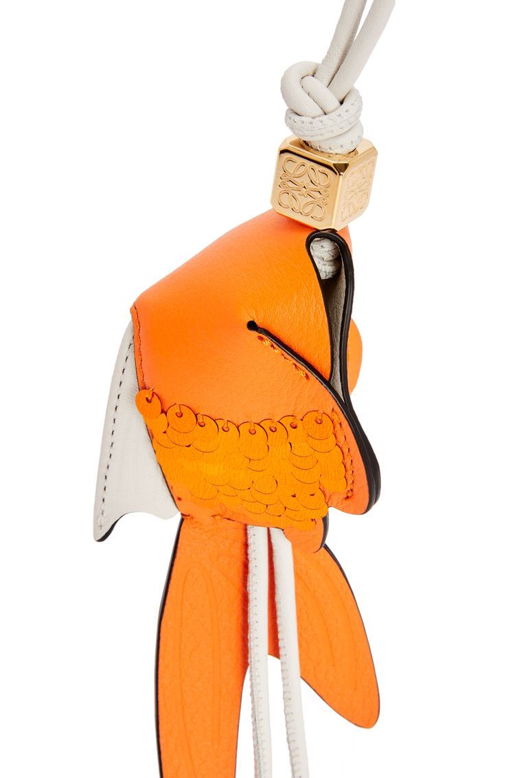 Fish charm in classic calfskin