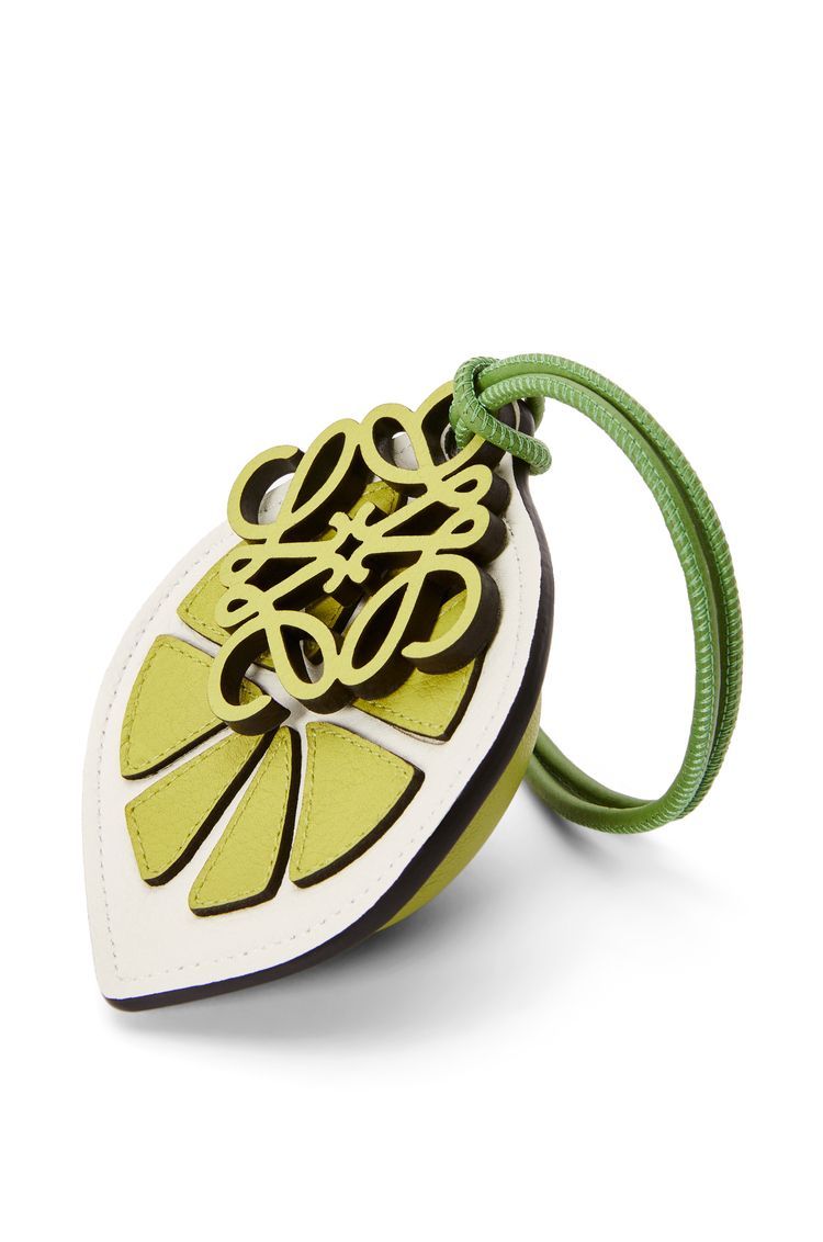 Lime charm in classic calfskin