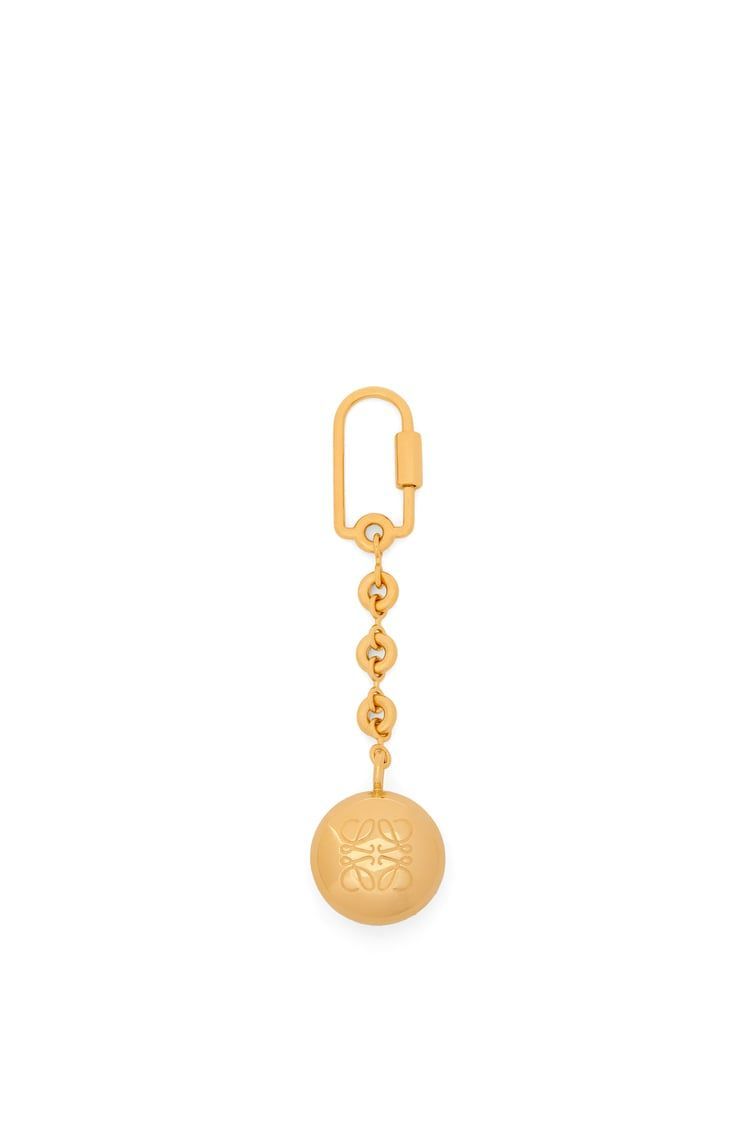 Pebble keyring in brass