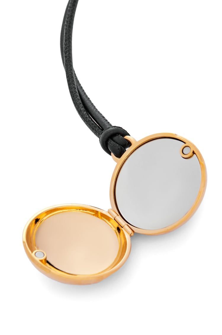 Pebble locket charm in brass