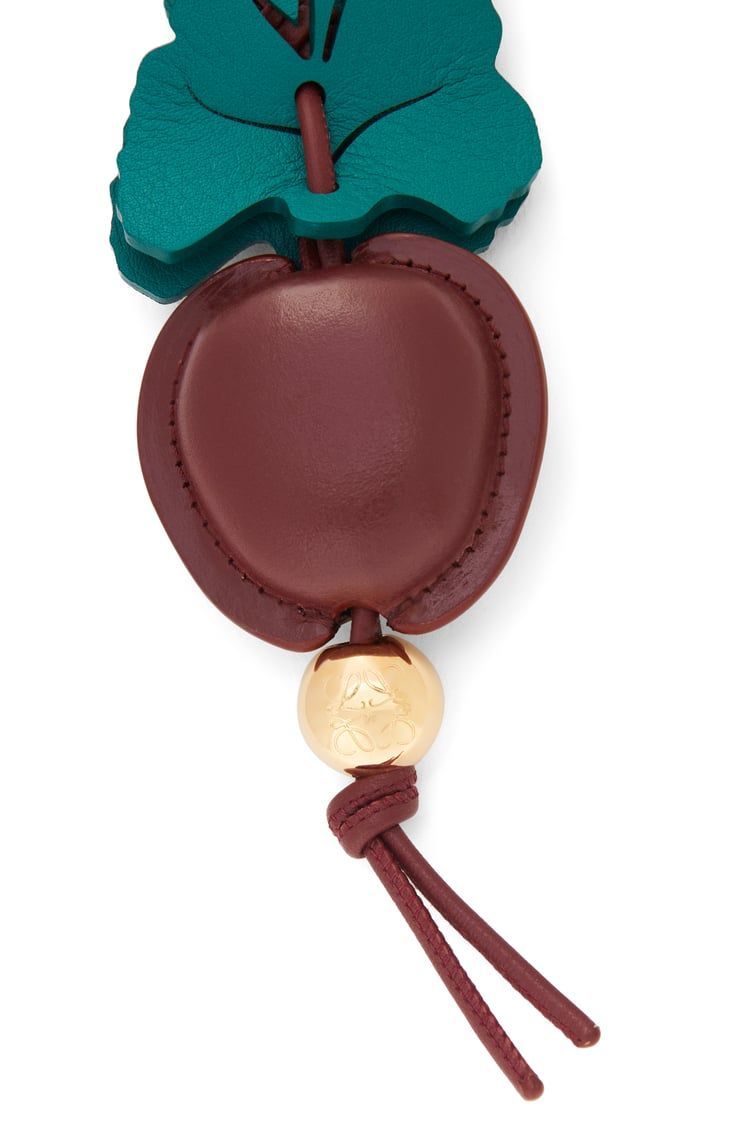 Beetroot charm in classic calfskin