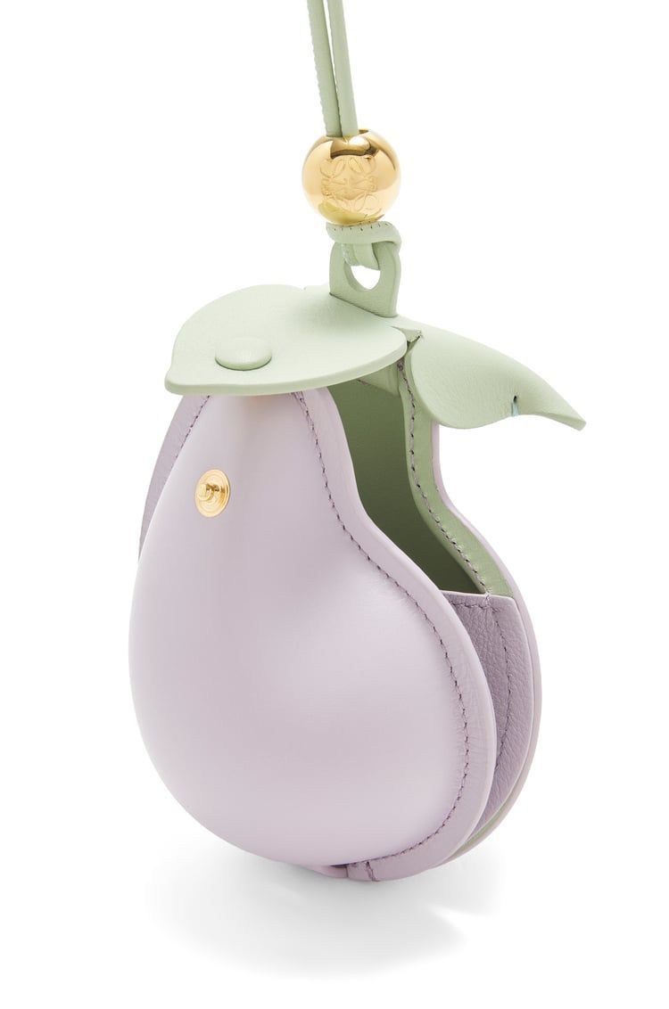 Eggplant charm in classic calfskin