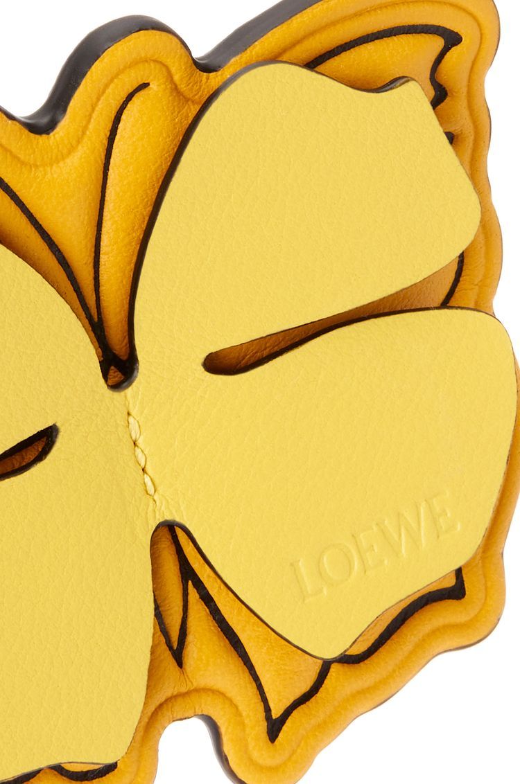 Butterfly pin charm in calfskin and metal
