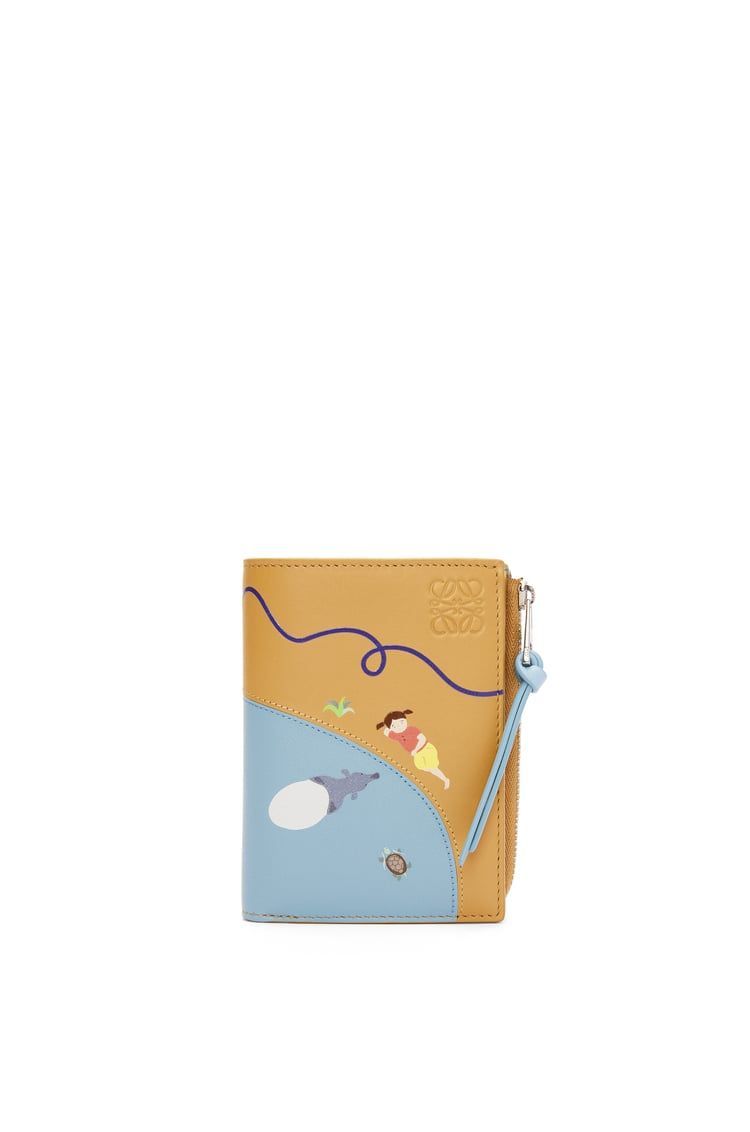 Tapir slim compact wallet in satin calfskin