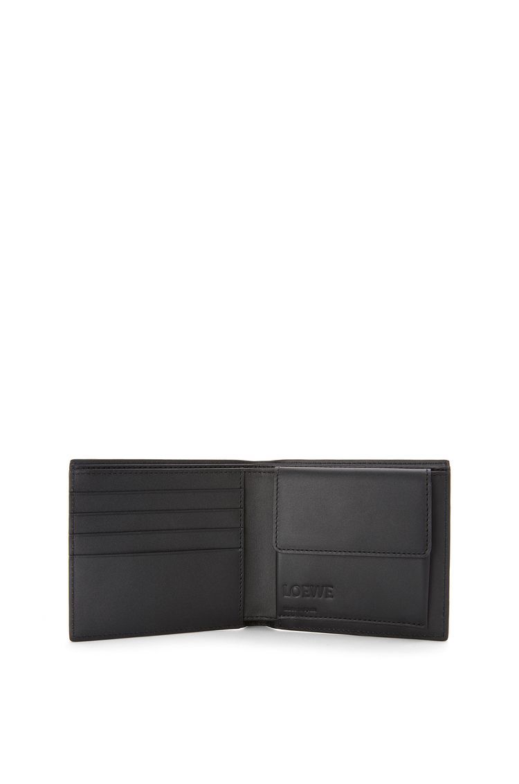 Bifold coin wallet in soft grained calfskin