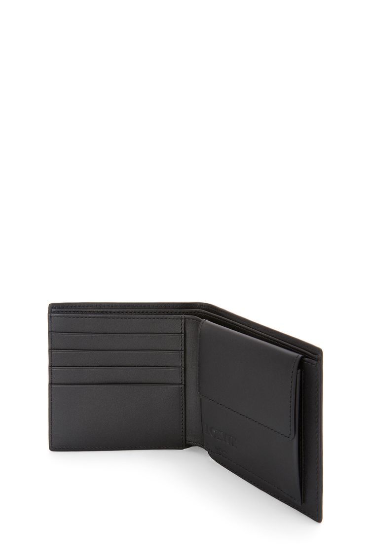 Bifold coin wallet in soft grained calfskin