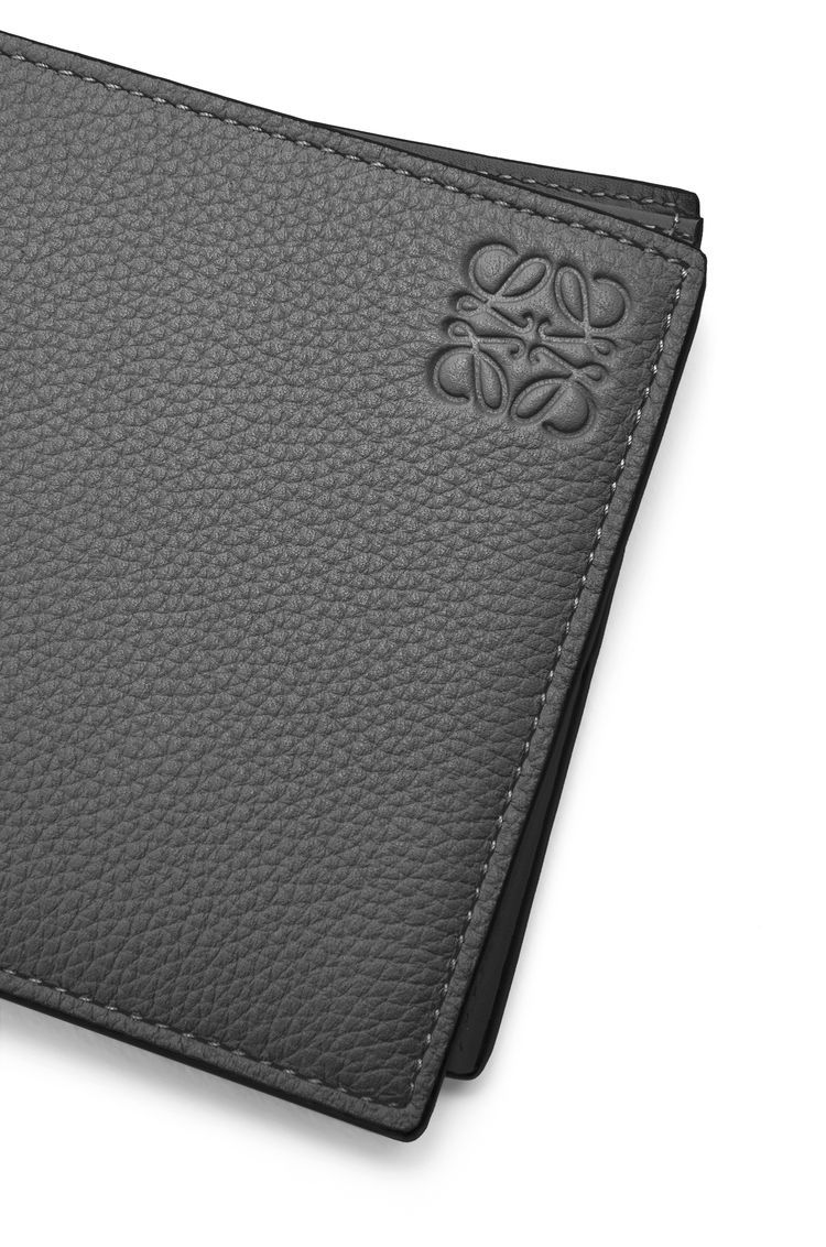 Bifold coin wallet in soft grained calfskin