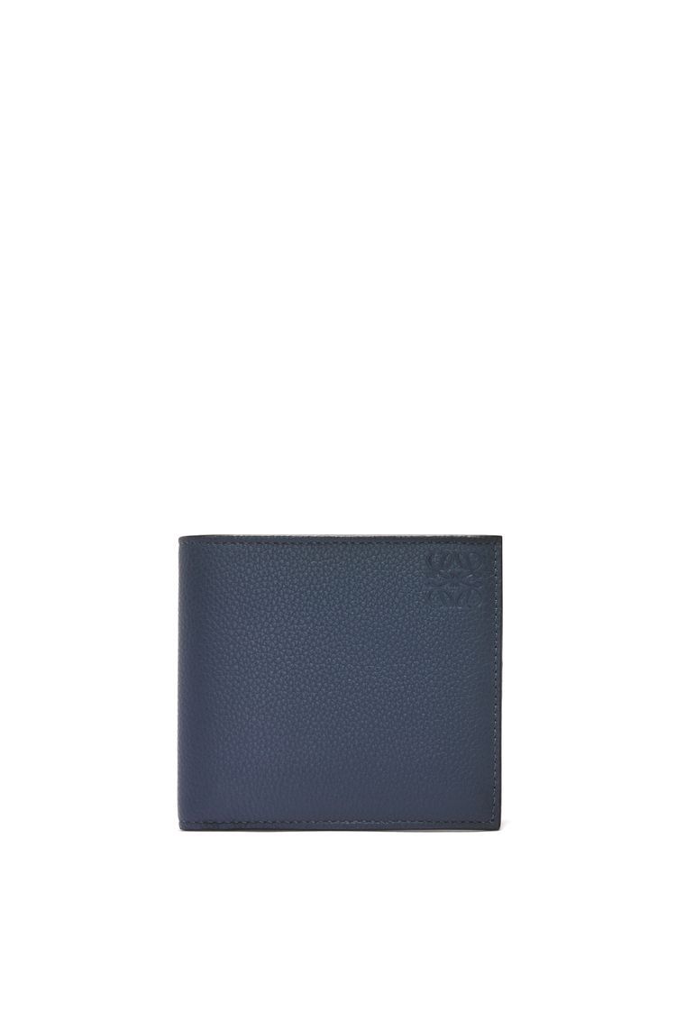 Bifold coin wallet in soft grained calfskin
