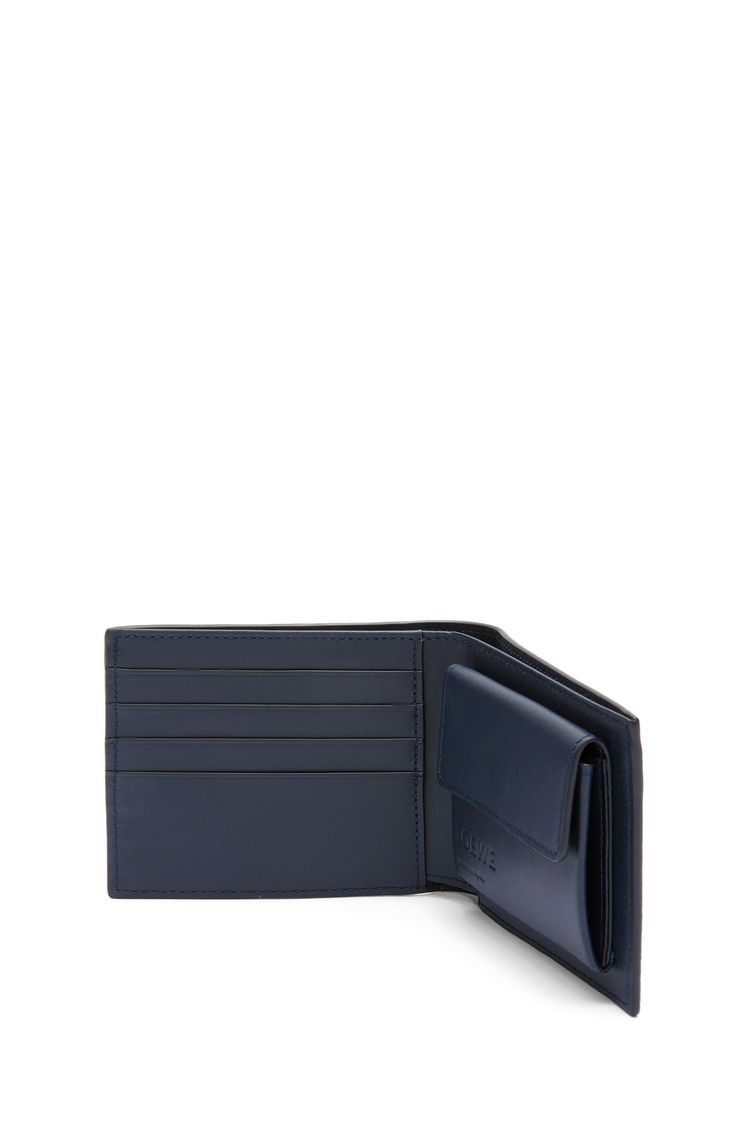 Bifold coin wallet in soft grained calfskin