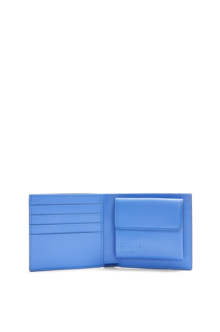 Bifold coin wallet in soft grained calfskin