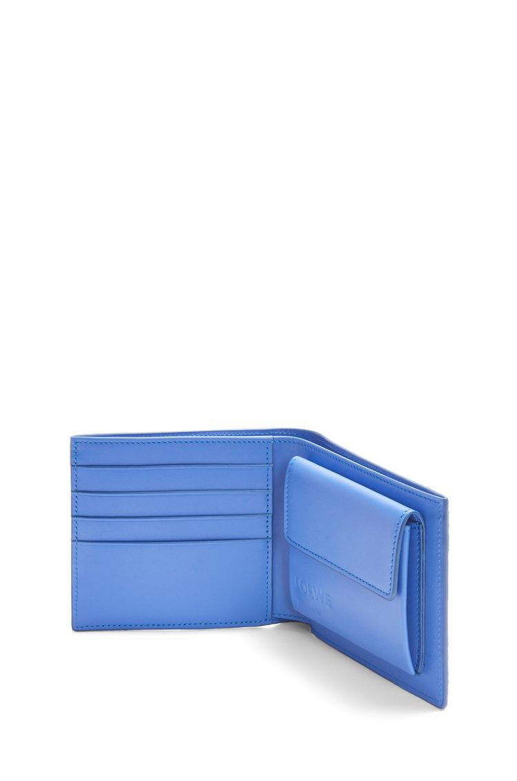 Bifold coin wallet in soft grained calfskin