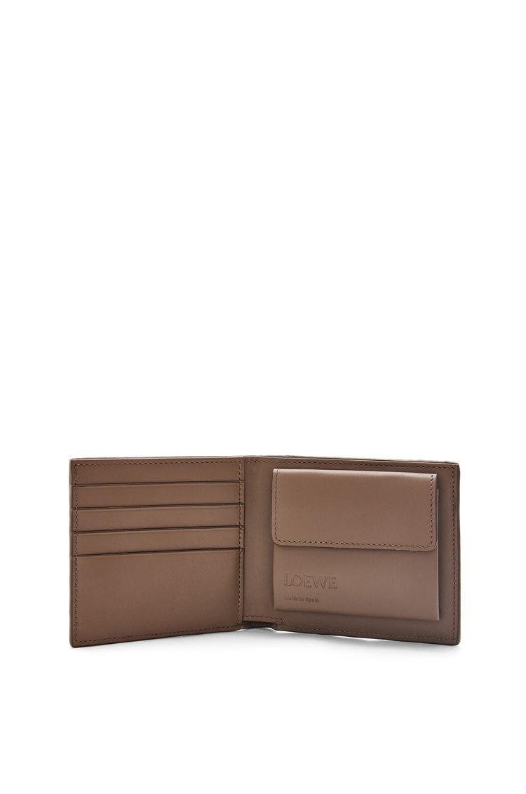 Bifold coin wallet in soft grained calfskin