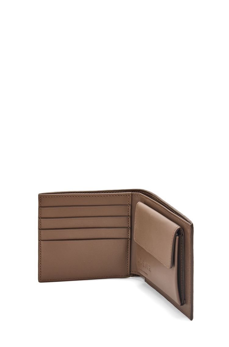 Bifold coin wallet in soft grained calfskin