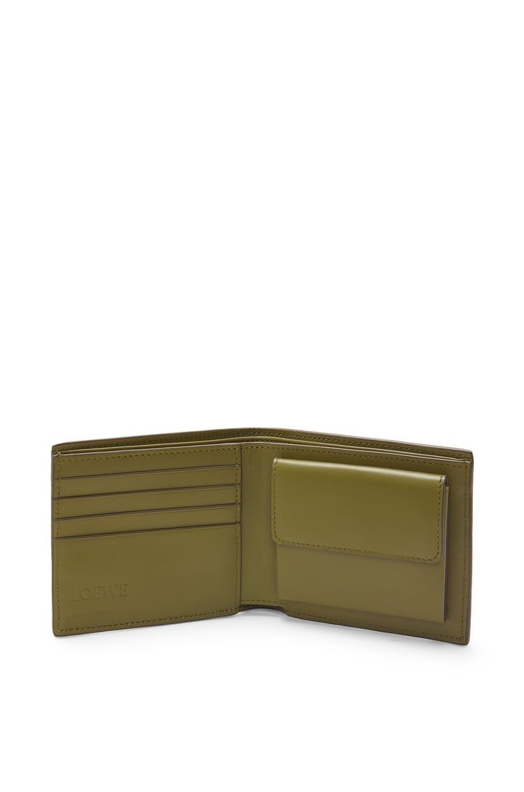 Bifold coin wallet in soft grained calfskin