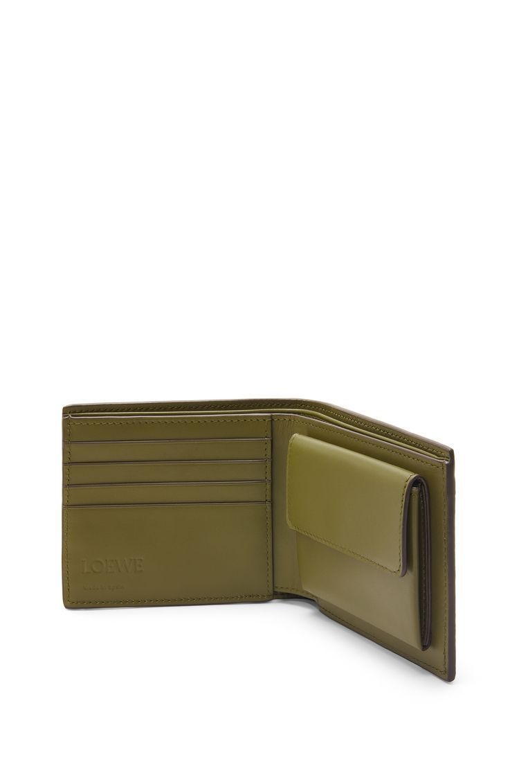 Bifold coin wallet in soft grained calfskin