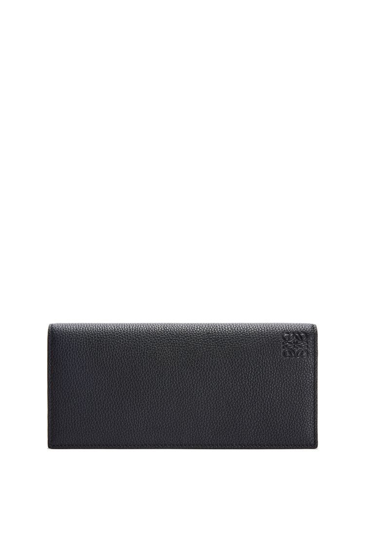 Long horizontal wallet in soft grained calfskin