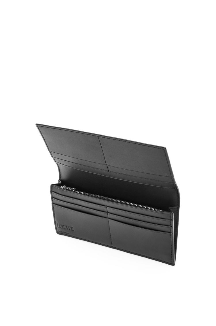 Long horizontal wallet in soft grained calfskin