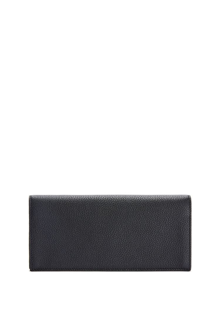 Long horizontal wallet in soft grained calfskin