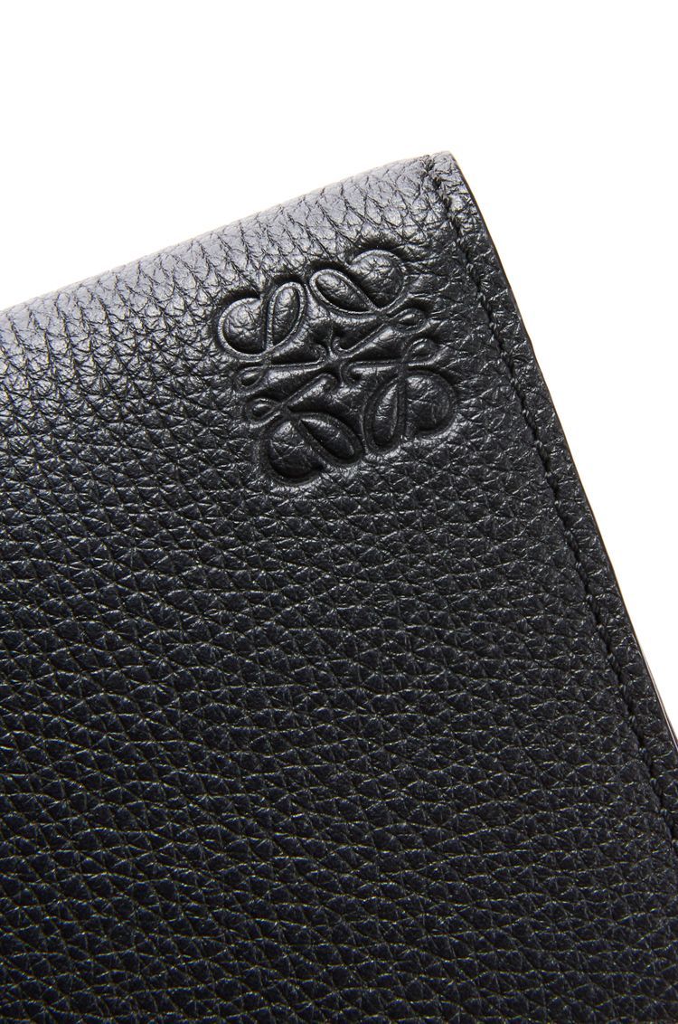 Long horizontal wallet in soft grained calfskin
