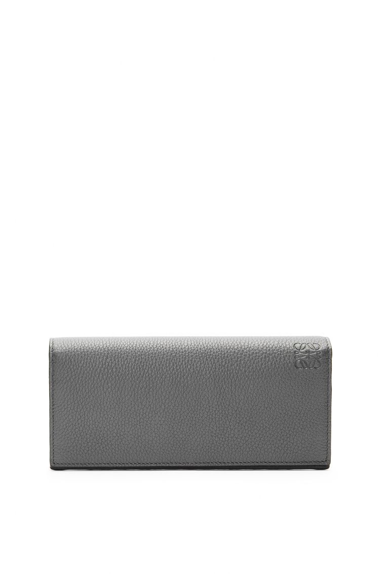 Long horizontal wallet in soft grained calfskin